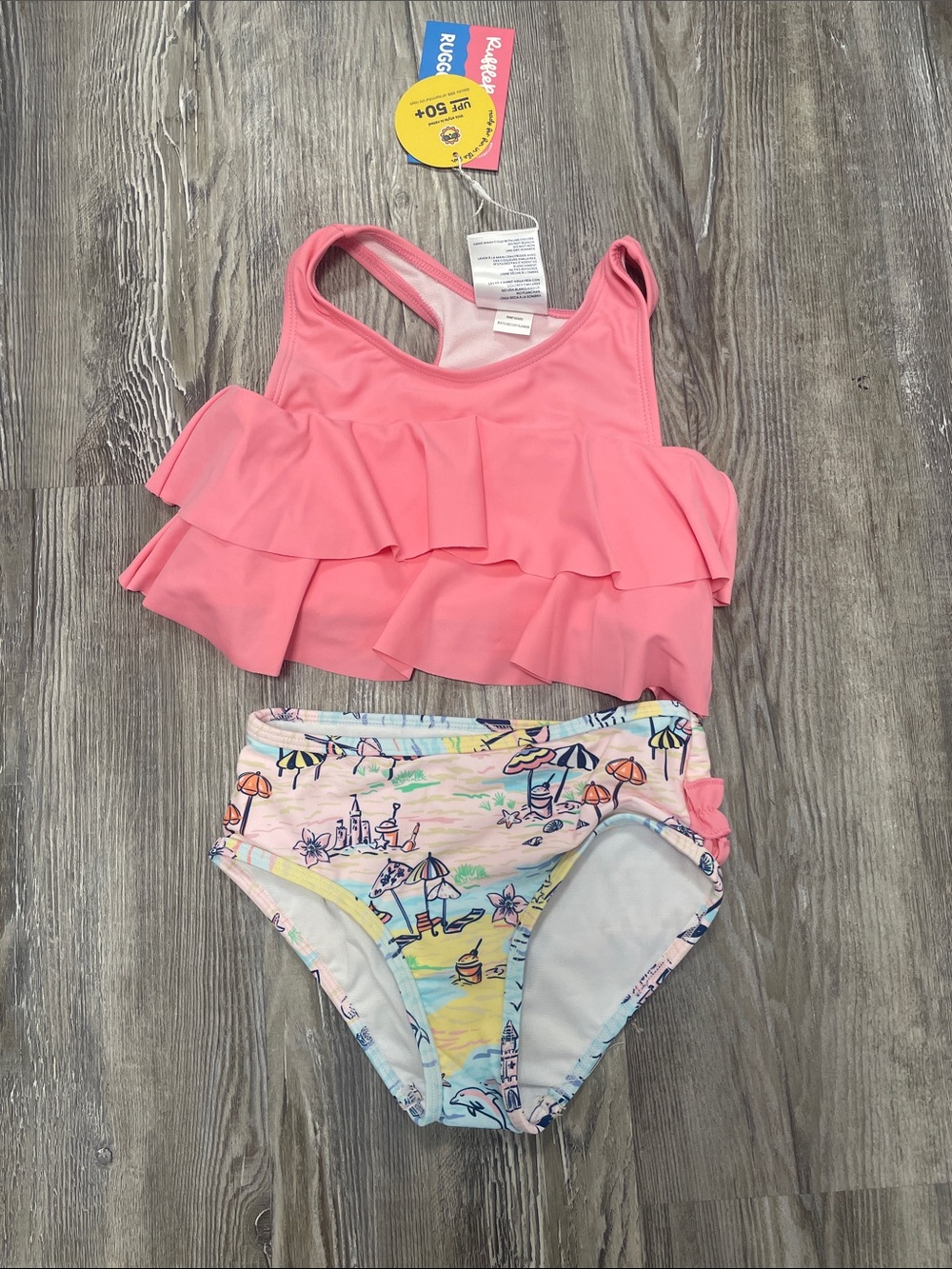 Girls RuffleButts Beach Day 2 piece swimsuit